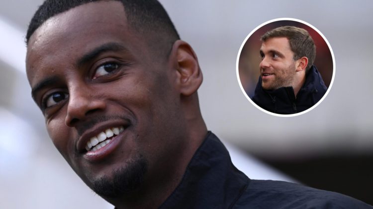 Alexander Isak arrives ahead of Newcastle United's Premier League match against Manchester United at St James' Park. Journalist Fabrizio Romano att...
