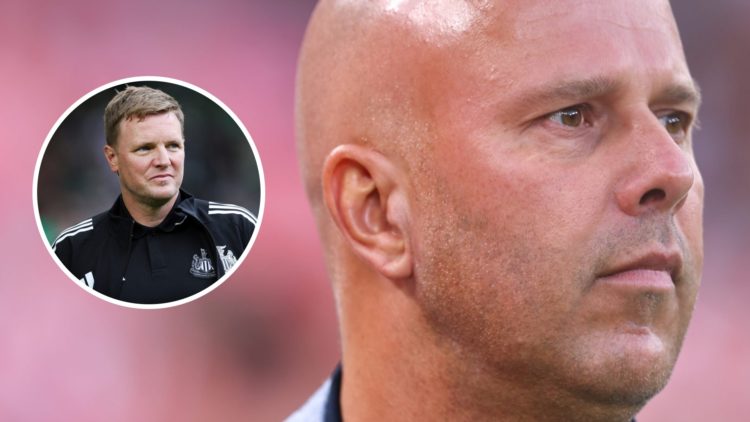 Arne Slot looks on during Liverpool's Premier League match against Bournemouth at Anfield. Eddie Howe pictured during Newcastle United's pre-season...