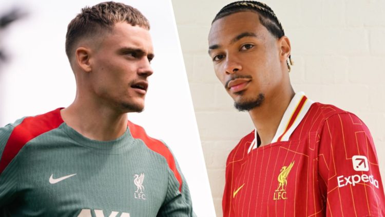 New Liverpool signing Florian Wirtz being put through his paces at the AXA Training Centre ahead of his unveiling. Hugo Ekitike poses for photos af...