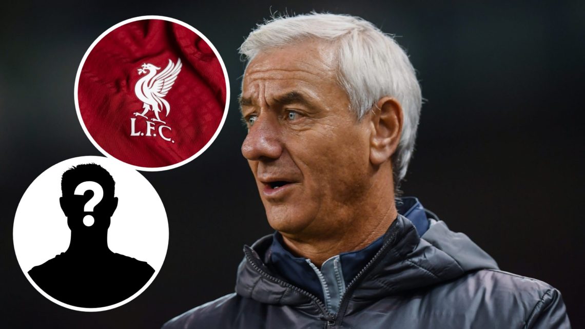 Liverpool legend Ian Rush (centre) Liverpool badge (left) Mystery (left).