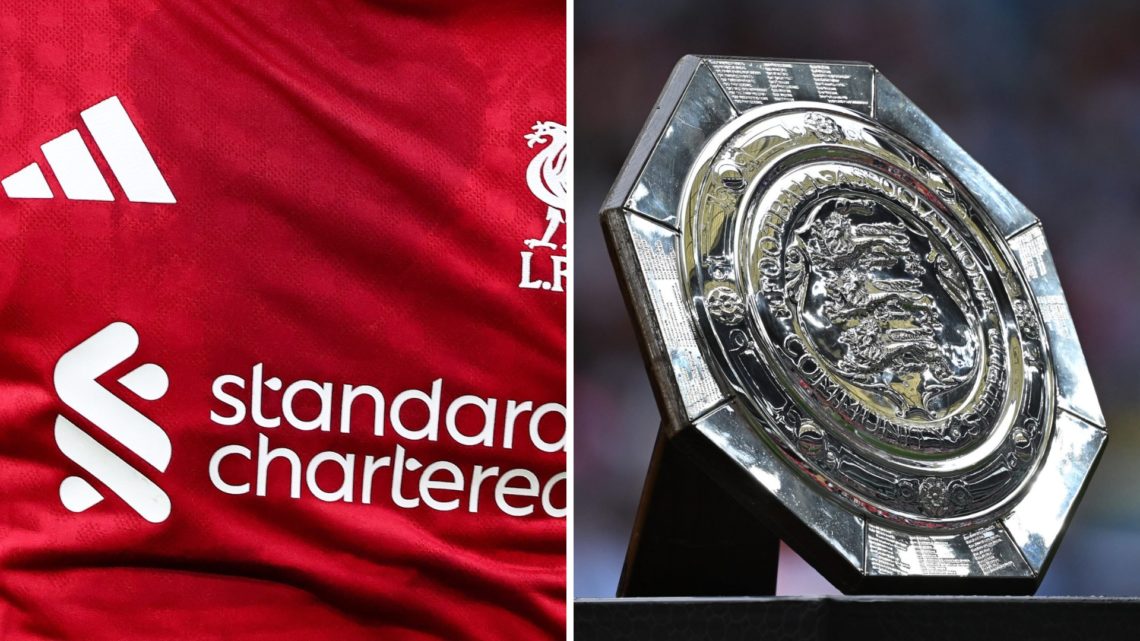 Liverpool's new Adidas home shirt in action during the pre-season friendly against Athletic Bilbao at Anfield. The Community Shield on display at W...