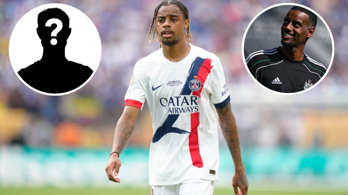 Bradley Barcola left winger of PSG and France during the FIFA Club World Cup 2025 final match between Chelsea FC and Paris Saint-Germain at MetLife...