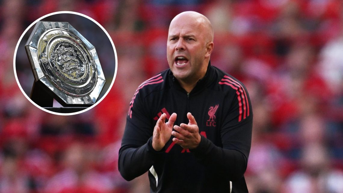 Arne Slot, Manager of Liverpool FC (centre) Community Shield (left)
