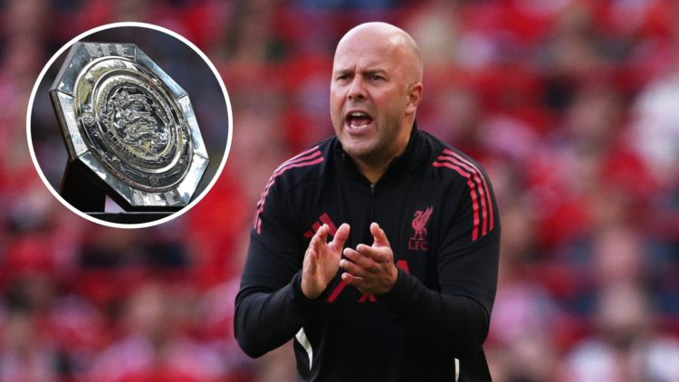 Arne Slot, Manager of Liverpool FC (centre) Community Shield (left)