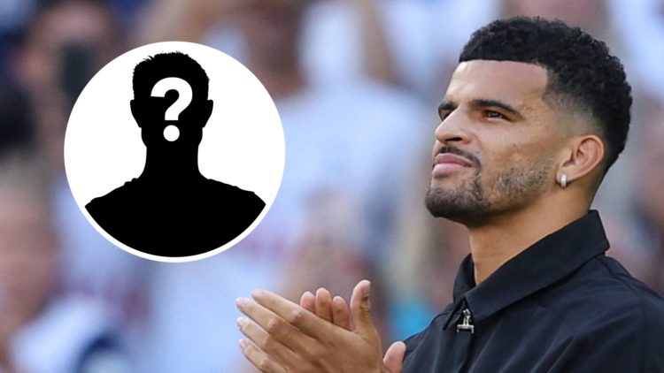 Main: Dominic Solanke clapping the Tottenham fans after a Premier League game. Insert: Mystery player