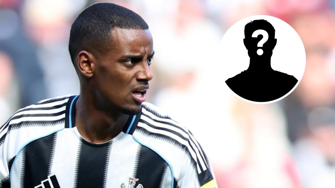 Main: Alexander Isak caught in action for Newcastle United during a Premier League game. Insert: Mystery player