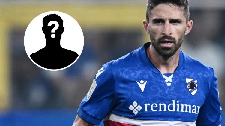 Main: Fabio Borini playing for Sampadoria. Insert: Mystery player.