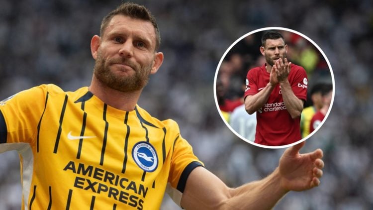 James Milner reacts after Brighton & Hove Albion's Premier League match against Tottenham Hotspur at the Tottenham Hotspur Stadium. James Milner of...