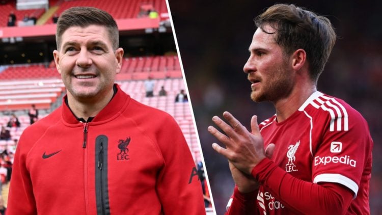 Steven Gerrard of Liverpool Legends inspects the pitch prior to prior to the Legends Charity Match between Liverpool Legends and Chelsea Legends at...