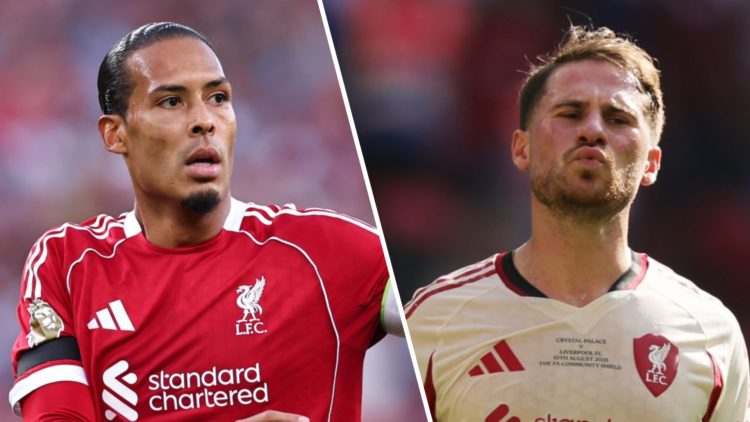 Virgil van Dijk gestures to a teammate during Liverpool's Premier League match against Bournemouth at Anfield. Liverpool midfielder Alexis Mac Alli...