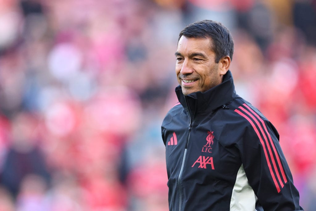 Liverpool assistant coach Giovanni van Bronckhorst pictured ahead of the pre-season friendly match against Athletic Bilbao at Anfield.
