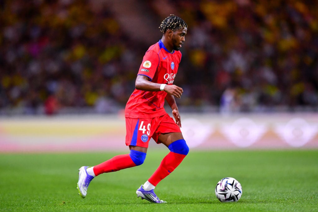 Ibrahim Mbaye of PSG in action during the Ligue 1 match against Nantes