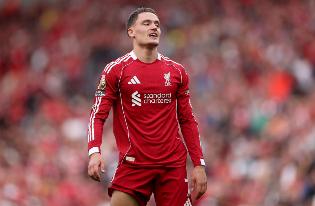 Florian Wirtz pictured during Liverpool's Premier League match against Arsenal at Anfield.
