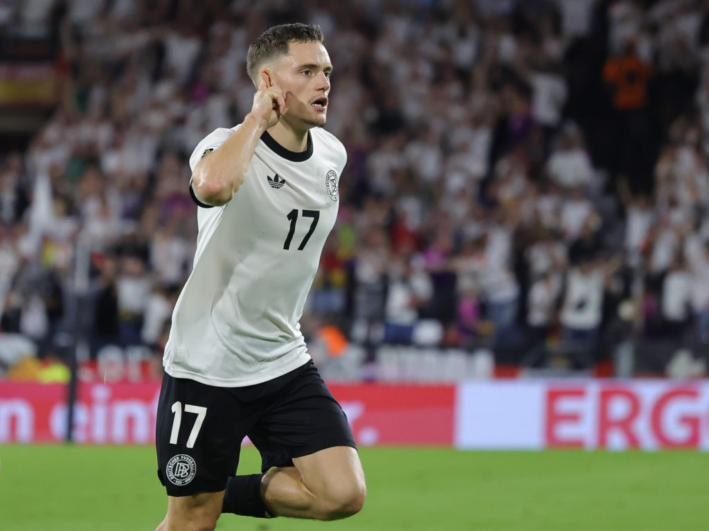 Florian Wirtz of Germany celebrates team's third goal during the FIFA World Cup 2026 qualifier match between Germany and Northern Ireland at RheinEnergieStadion on September 7, 2025 in Cologne, Germany.