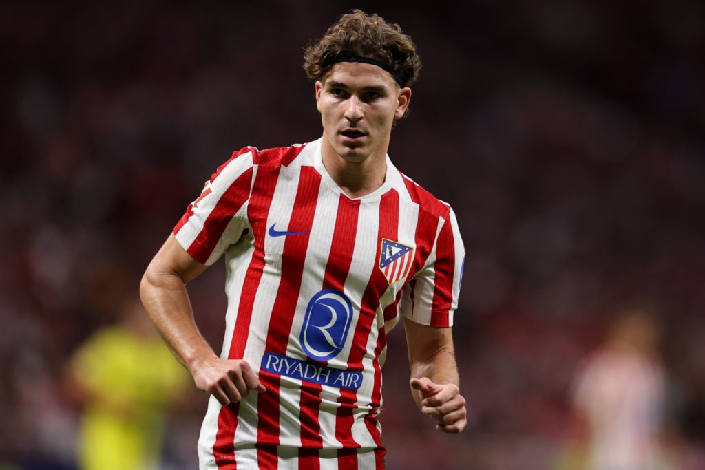 Julian Alvarez of Atletico Madrid looks on during the LaLiga EA Sports match between Atletico de Madrid and Villarreal CF at Riyadh Air Metropolitano