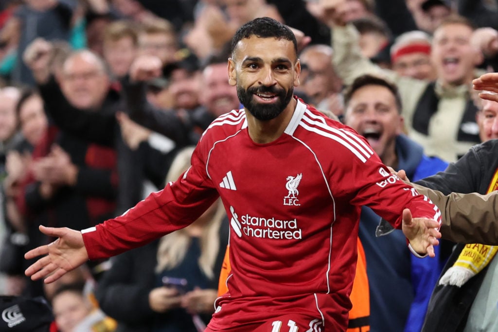 Mohamed Salah celebrates Liverpool's Champions League win over Atletico Madrid.