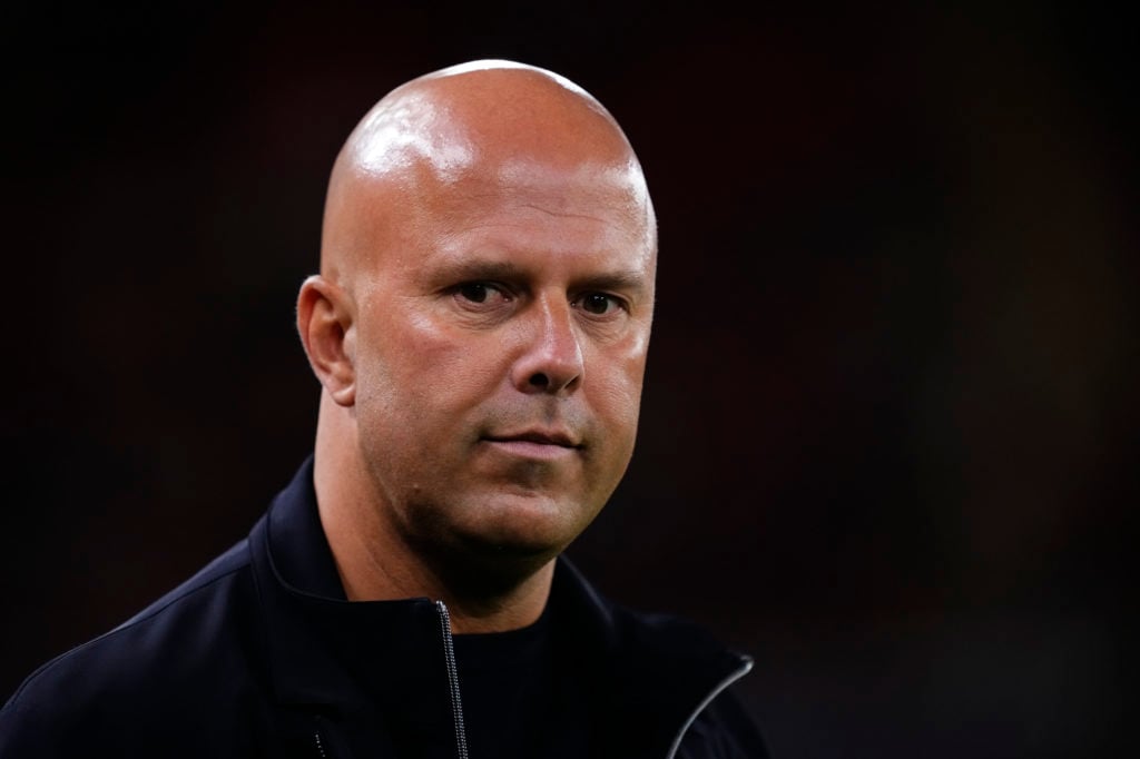 Arne Slot looks on during Atletico Madrid game