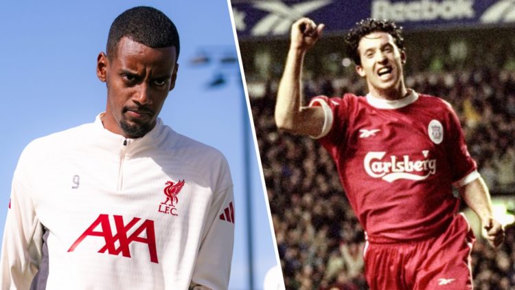 Robbie Fowler of Liverpool scores on his comeback from injury during the FA Carling Premiership match against Wimbledon at Anfield. Alexander Isak ...