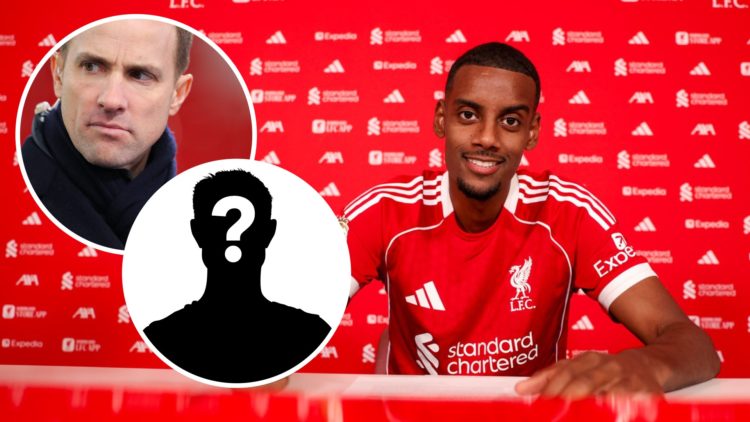 Julien Laurens (left) speaks on Amazon Prime broadcast, Alexander Isak (right) signs his new Liverpool contract