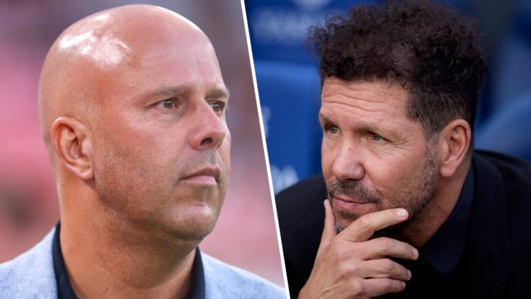 Arne Slot manager / head coach of Liverpool during the Premier League match between Liverpool and Bournemouth at Anfield. Diego Pablo Simeone, head...