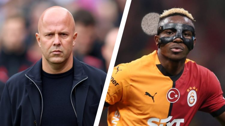 Arne Slot pictured ahead of Liverpool's Premier League clash against Crystal Palace at Selhurst Park. Victor Osimhen pictured while playing for Gal...