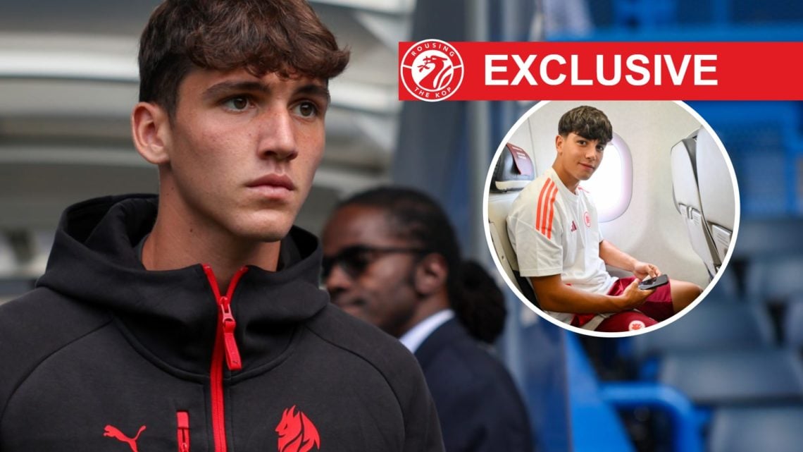 Emanuele Sala looks on ahead of AC Milan's pre-season friendly against Chelsea at Stamford Bridge. Inset Cristian Camu of Roma pictured on an aerop...