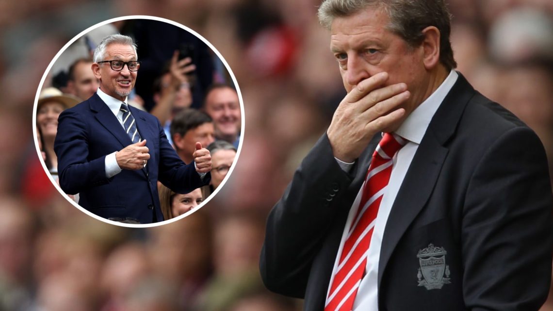 Main: Roy Hodgson pictured on the Liverpool touchline. Insert: Gary Lineker looking happy in the stands.