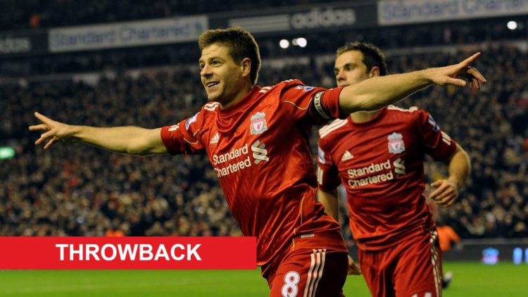 Steven Gerrard celebrates goal