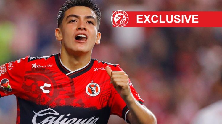 Gilberto Mora celebrates after scoring for Tijuana during the Liga MX match against Chivas.