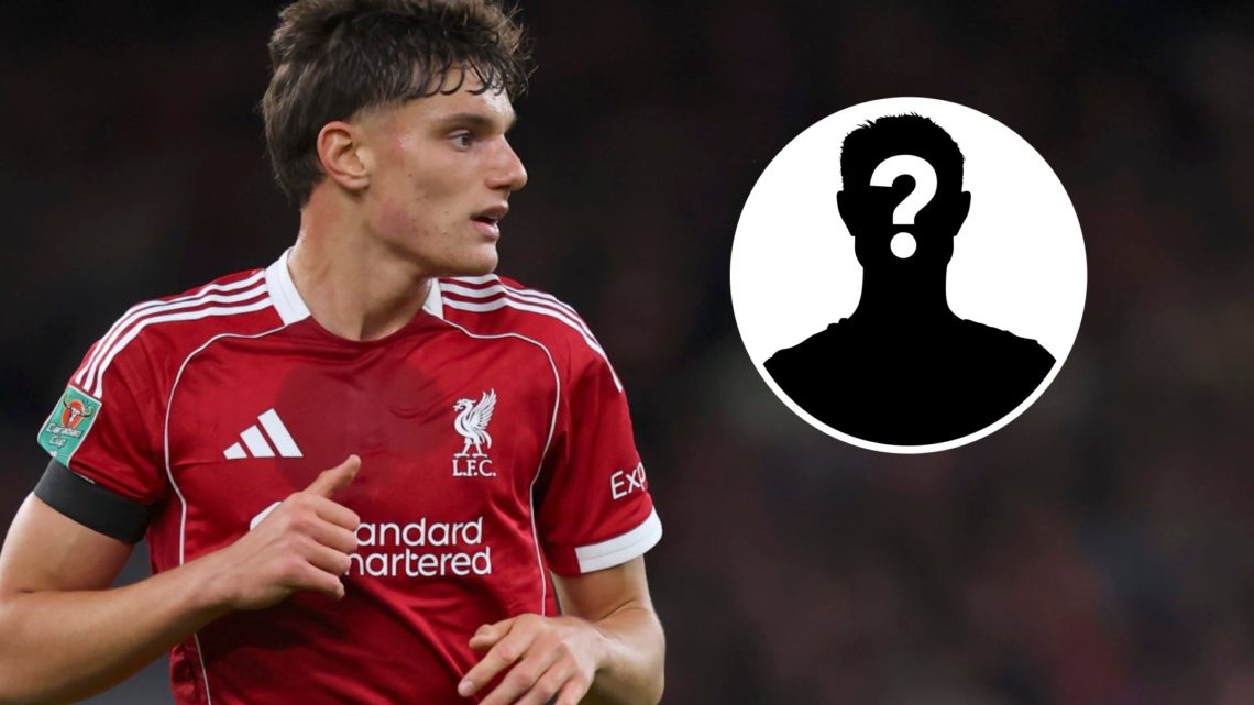 Giovanni Leoni in action during Liverpool's Carabao Cup third-round match against Southampton at Anfield. Mystery player silhouette with question m...