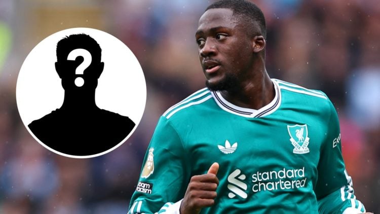 Mystery silhouette (left), Ibrahima Konate (right) runs up the pitch