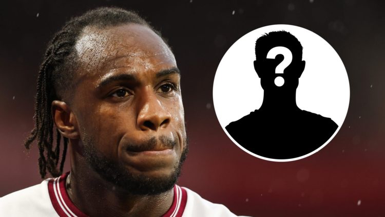 Michail Antonio (left) looks on during West Ham game