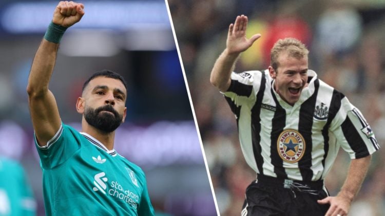 Mohamed Salah of Liverpool celebrates after scoring their side's first goal from the penalty spot during the Premier League match between Burnley a...
