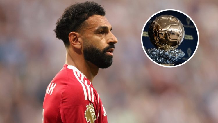 Mohamed Salah of Liverpool looks on during the Premier League match between Newcastle United and Liverpool at St James' Park. The Ballon d'Or troph...