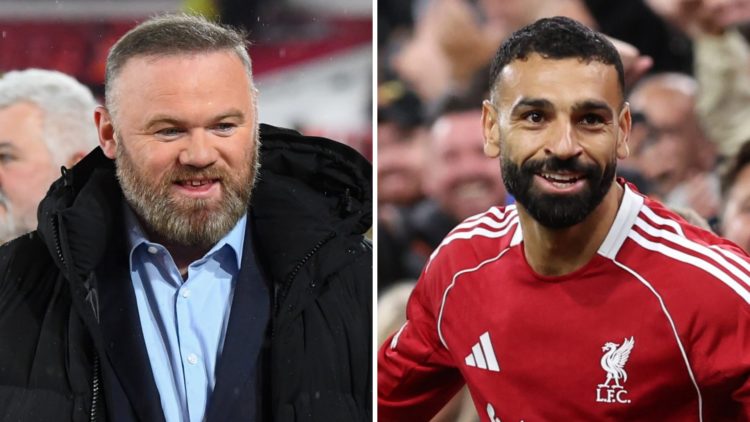 Mohamed Salah celebrates after scoring for Liverpool against Atletico Madrid in the UEFA Champions League at Anfield. Wayne Rooney pictured at the ...