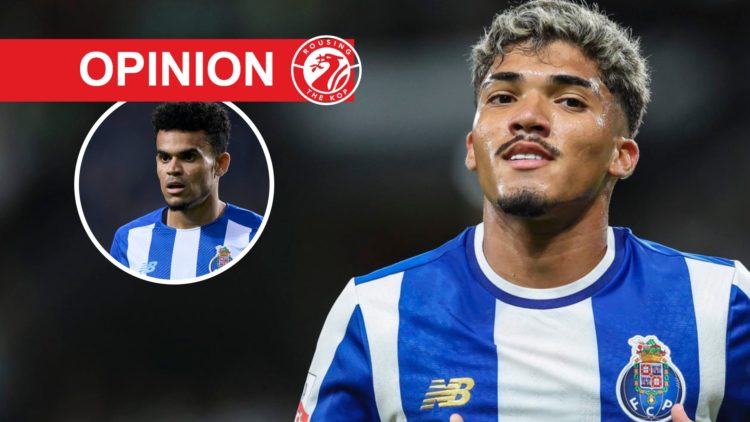Porto's William Gomes in action during the Primeira Liga match against Sporting at the Estadio Jose Alvalade. Luis Diaz of Porto pictured during th...