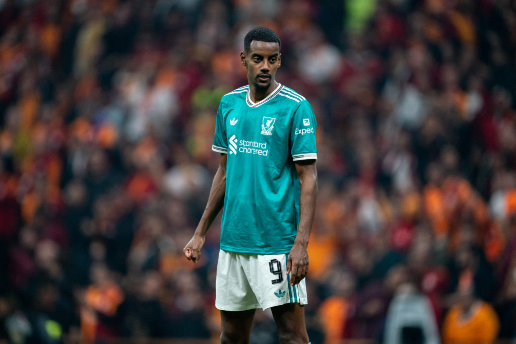 Alexander Isak of Liverpool FC looks on during the UEFA Champions League match between Galatasaray and Liverpool at the Rams Park