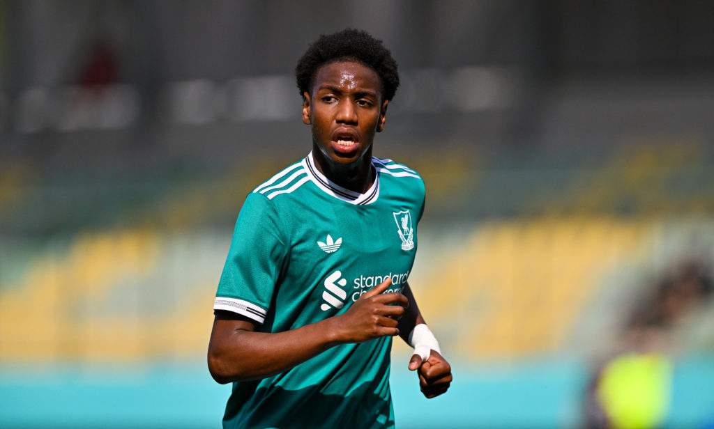 Alvin Ayman in action for Liverpool during their UEFA Youth League match against Galatasaray.