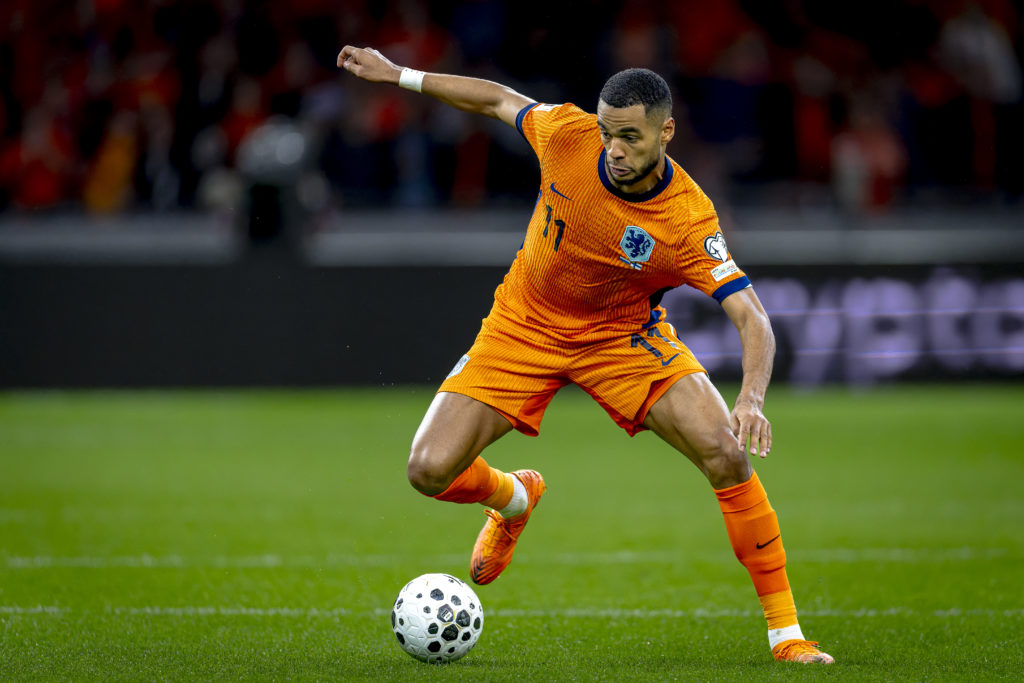 Netherlands forward Cody Gakpo plays during the match between the Netherlands and Finland at the Johan Cruijff Arena