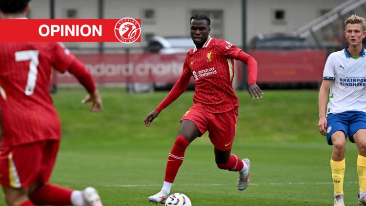 Amara Nallo of Liverpool in action during the Premier League International Cup game at AXA Melwood Training Centre