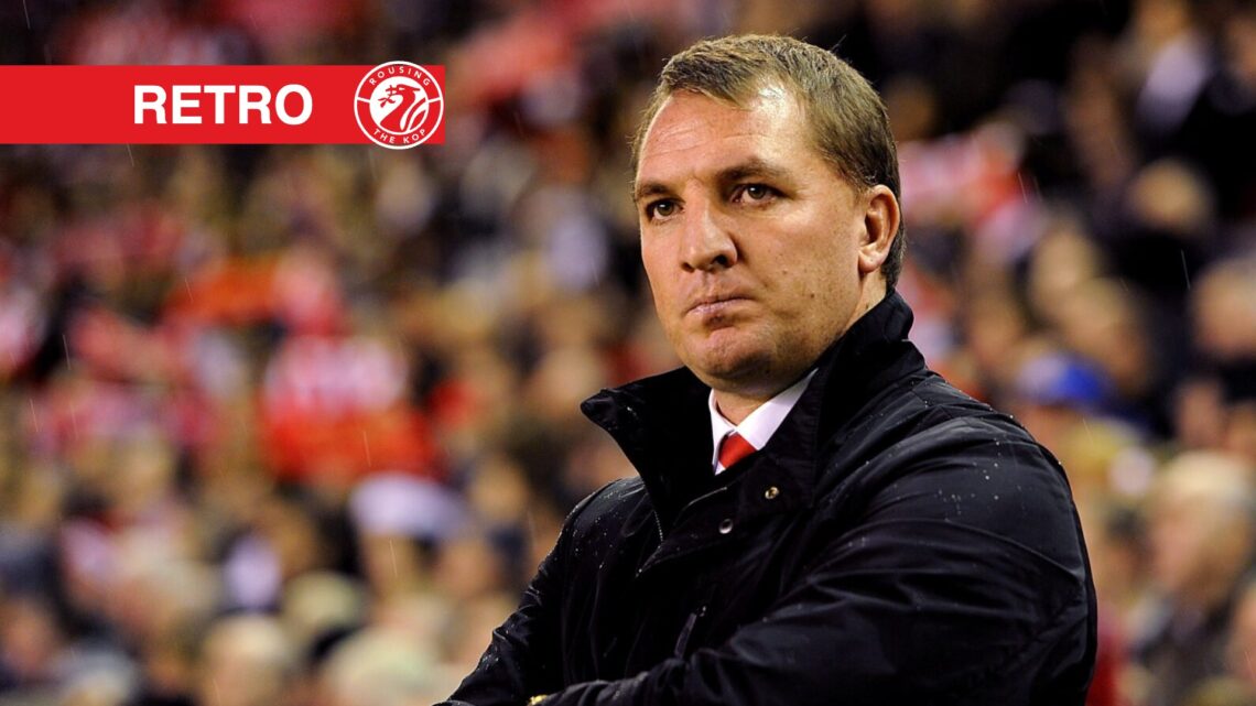 Liverpool manager Brendan Rodgers looks on before the Barclays Premier League match between liverpool and Fulham at Anfield