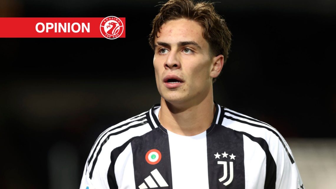Kenan Yildiz of Juventus looks on during the Serie A match between Lecce and Juventus at Stadio Via del Mare