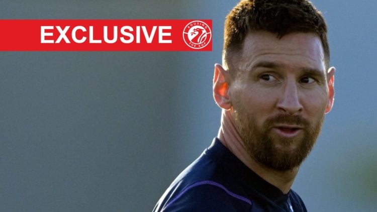 Lionel Messi trains with Argentina ahead of a FIFA World Cup qualifier.