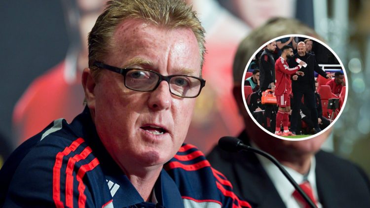 Steve Nicol, head coach of the New England Revolution, answers questions for reporters. Arne Slot speaks to Mohamed Salah during Liverpool's UEFA C...