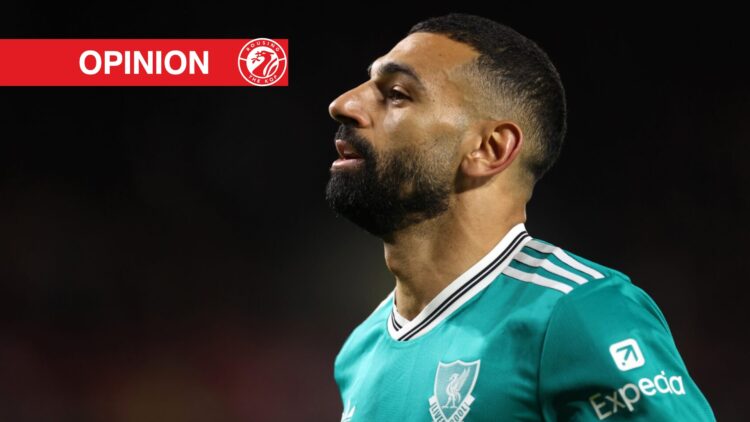 Mohamed Salah of Liverpool during the Premier League match between Brentford and Liverpool at Gtech Community Stadium