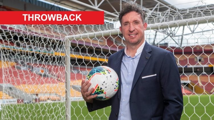 Robbie Fowler (right) holds ball during media shoot