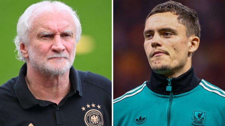 DFB Sporting Director Rudi Voeller looks on during the training session of the German national football team at RheinEnergieStadion. Florian Wirtz ...