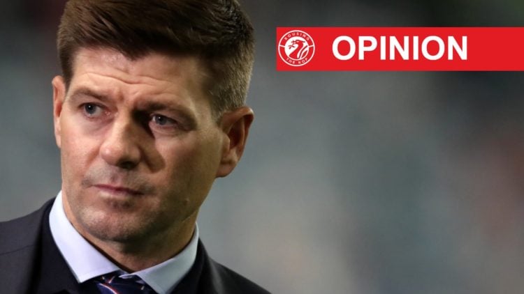 Rangers manager Steven Gerrard pictured during the UEFA Europa League match against Brondby.