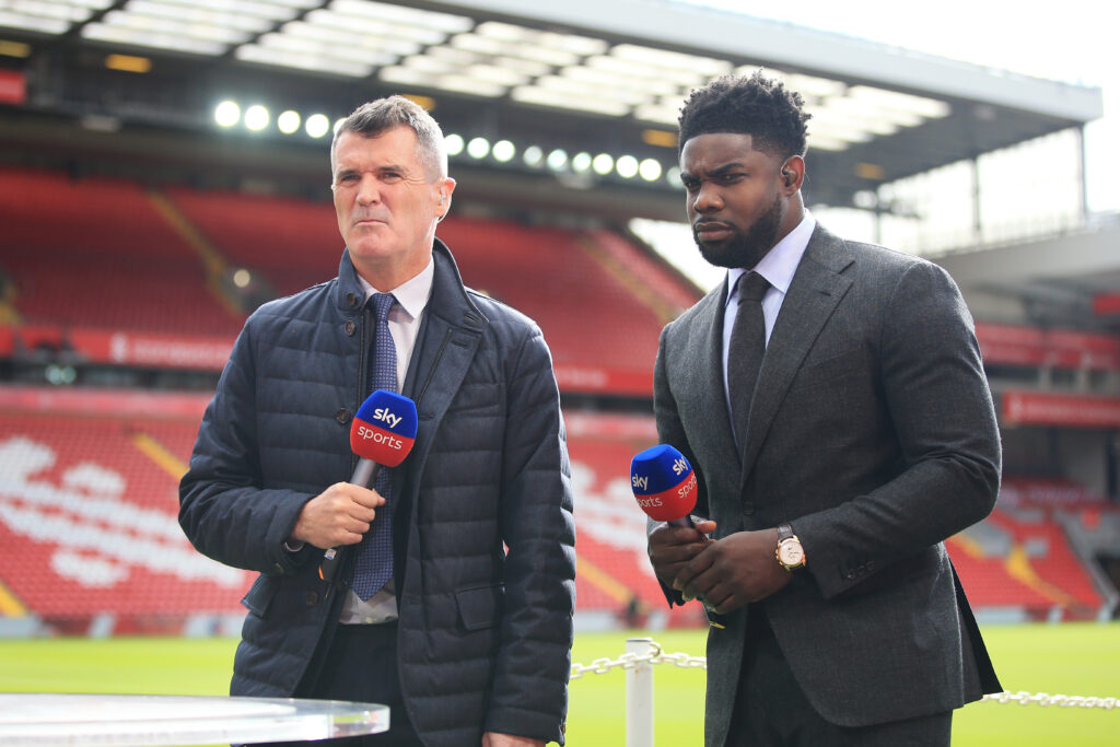 Roy Keane and Micah Richards before Liverpool v Manchester City - Premier League