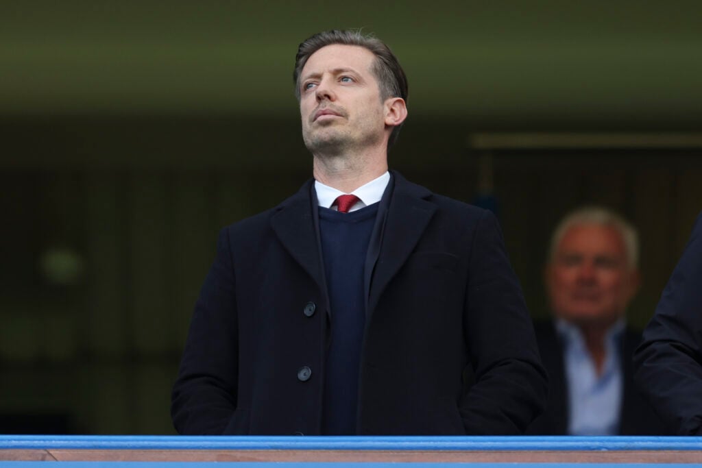 Michael Edwards watches on during Liverpool's Premier League match against Chelsea at Stamford Bridge.